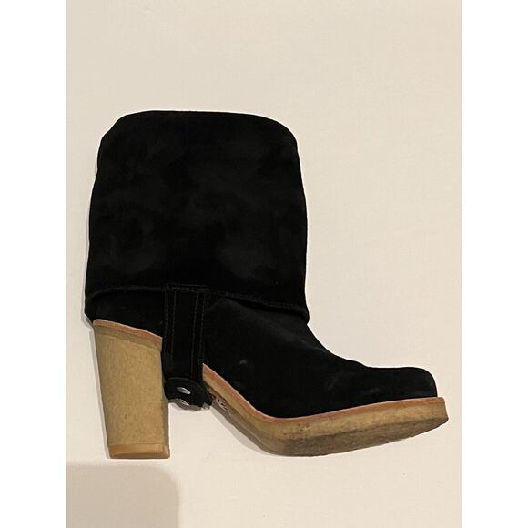 UGG suede boots, heeled Josie Convertible fold over or wear Up Sz 6 -heel 3” - Picture 3 of 10